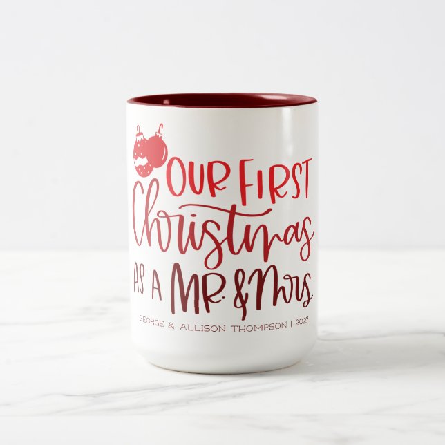  | Custom Red Typografy Zweifarbige Tasse (Mittel)