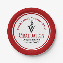Custom Red Veterinary School Graduation Party Pappteller