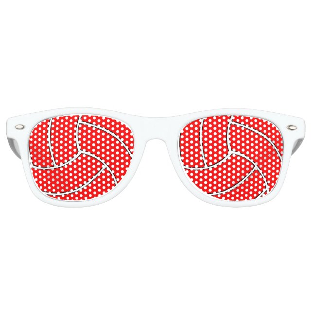 Custom Red Volleyball Party Sonnenbrille (Vorderseite)