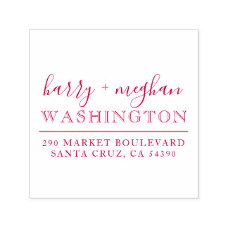 Custom Red Wedding Names Script-Rücksendeadresse Permastempel