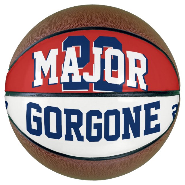 Custom Red White Blue Basketball Full Size School (Vorderseite)