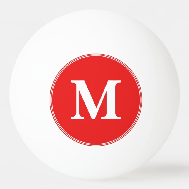 Custom Red White Monogrammed Table Tennis Beer Tischtennisball (Vorderseite)