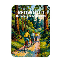 Custom Redwood Family Cycling Van Gogh Colorful Magnet