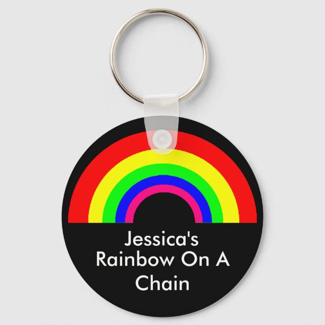 CUSTOM-Regenbogen auf einer Kette Schlüsselanhänger (Vorderseite)