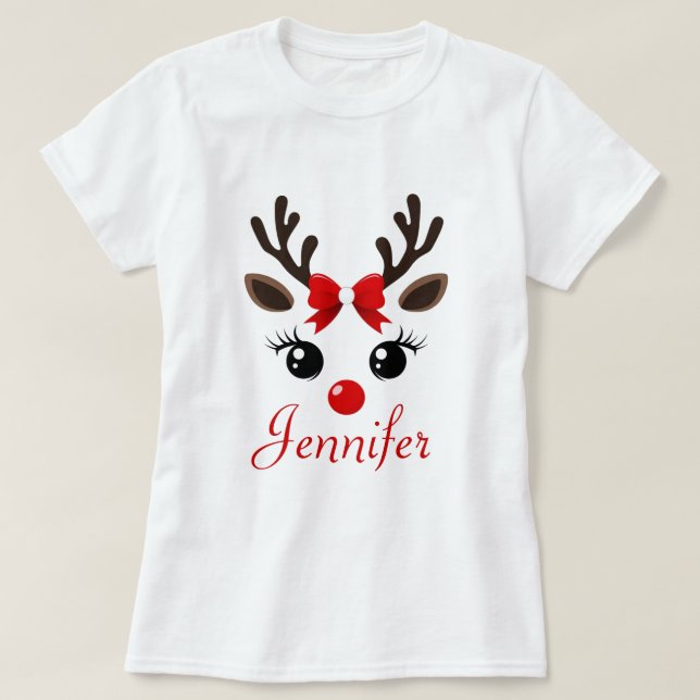 Custom Reindeer Christmas | Feiertag T-Shirt (Design vorne)