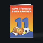 Custom Relation Birth Brother Boy 11. Geburtstag S Karte<br><div class="desc">Nun,  da der 11. Geburtstag eines Jungen kurz vor der Tür steht,  sollten Sie diese Karte schon jetzt vorbereiten. Diese farbenfrohe und lustige Karte hat eine personalisierbare Beziehung. Ob für einen Neffen oder einen Cousin,  diese Karte ist es.</div>