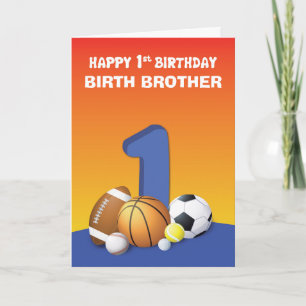 Custom Relation Birth Brother Boy 1. Geburtstag Sp Karte