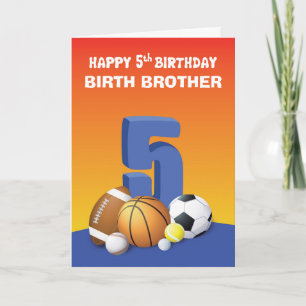 Custom Relation Birth Brother Boy 5. Geburtstag Sp Karte