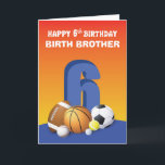 Custom Relation Birth Brother Junge 6. Geburtstag  Karte<br><div class="desc">Wenn Sie eine Karte brauchen,  um einen Jungen zu seinem 6. Geburtstag zu schenken,  dann ist das vielleicht die Karte,  die Sie suchen. Diese Karte hat eine bunte Front und eine lustige Geburtstagsbotschaft für ihn. Es kommt auch mit einer anpassbaren Beziehung auf der Vorderseite.</div>