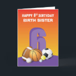 Custom Relation Birth Sister Girl 6. Geburtstag Karte<br><div class="desc">Es wäre der 6. Geburtstag eines jungen Mädchens in ein paar Tagen. Holen Sie sich diese Karte bereit,  um ihr zu geben,  wenn der Tag ankommt. Die Vorderseite kann an die Beziehung angepasst werden,  die Sie zu ihr haben.</div>