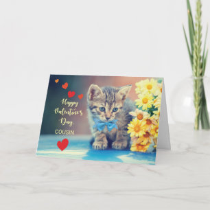 Custom Relation Cousin Liebe Valentine Kitten Karte
