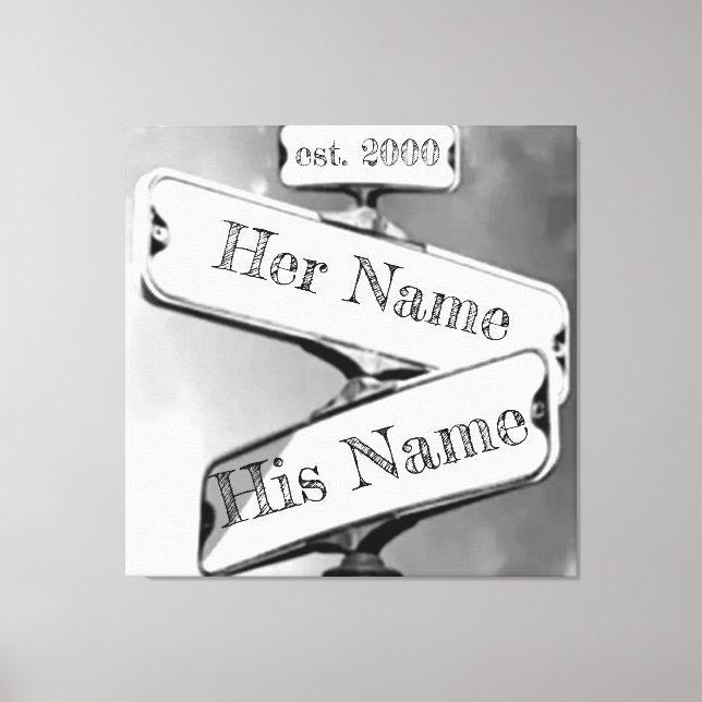 Custom Relationship Street Sign Leinwanddruck (Vorderseite)