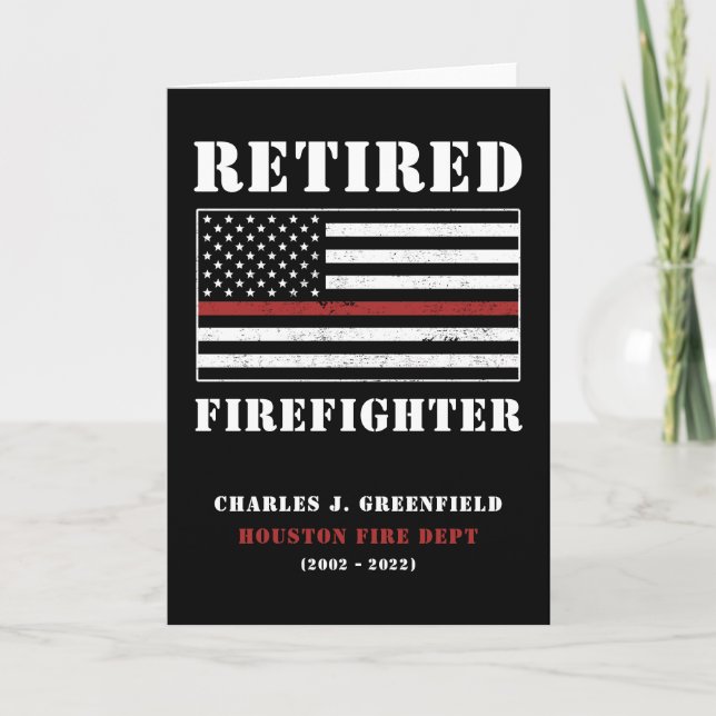 Custom Remüde Firefighter Thin Red Line Geschenk Karte (Vorderseite)