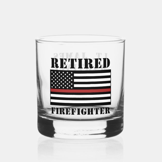 Custom Remüde Firefighter Thin Red Line Whiskyglas (Vorderseite)