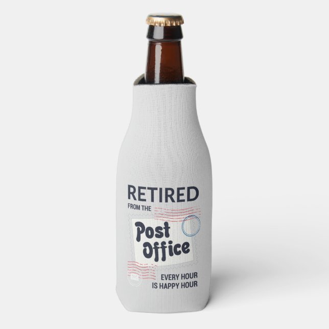 Custom Remüde Postarbeiter Mailman Retirement Flaschenkühler (Flaschenvorderseite)