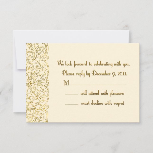 Custom Reply Shelley RSVP Karte (Vorderseite)