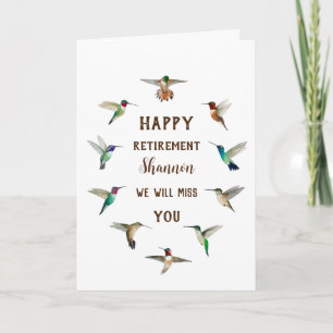 Custom Retiment Hummingbirds Card Karte