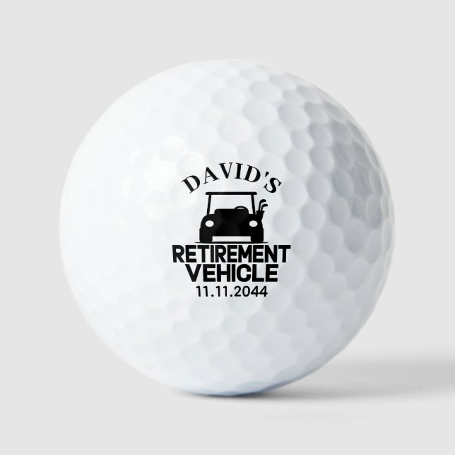 Custom Retirement - Funny Personalisiert Golf Cart Golfball (Vorderseite)