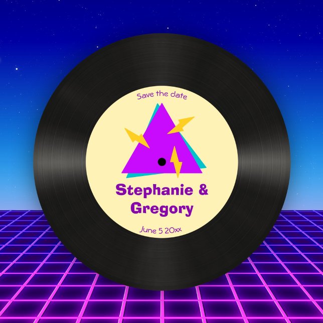 Custom Retro 80er Imitate Vinyl Record Save the Da Einladung (Von Creator hochgeladen)