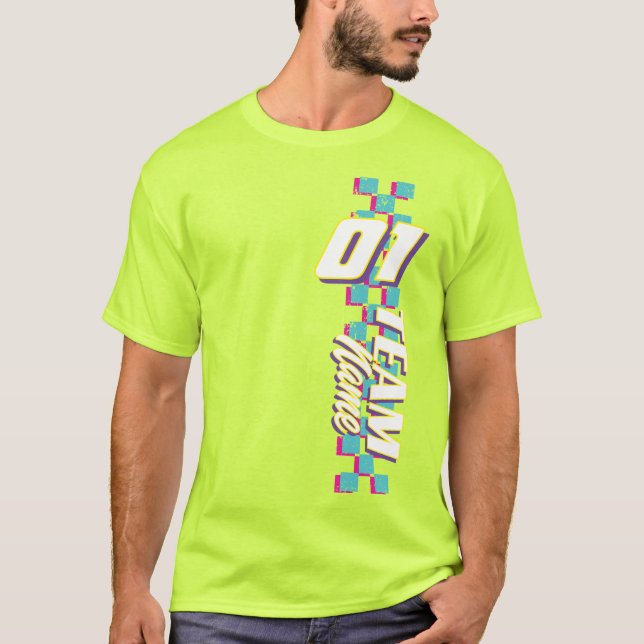 Custom Retro 90s Race Team Number Shirt (Vorderseite)
