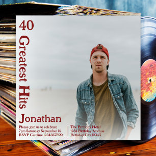 Custom Retro Album Cover Music 40. Geburtstag Einladung