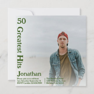 Custom Retro Album Cover Music 50. Geburtstag Einladung