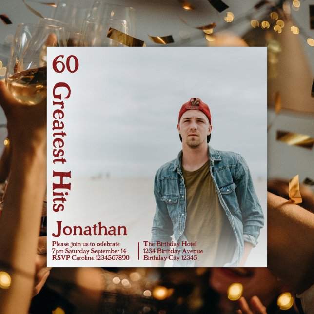 Custom Retro Album Cover Music 60. Geburtstag Einladung (Von Creator hochgeladen)