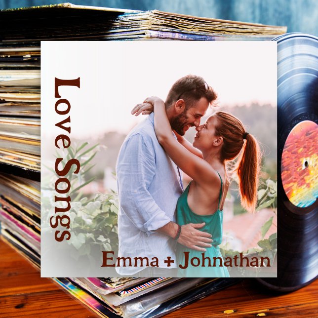 Custom Retro Album Cover Music Liebe Songs Wedding Einladung (Von Creator hochgeladen)