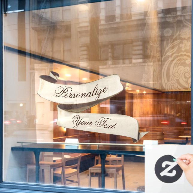 Custom Retro Banner Barbershop Snack Restaurant Fensteraufkleber (Café-Fenster)