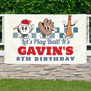 Custom Retro Baseball Geburtstagsparty Vinyl Outdo Banner