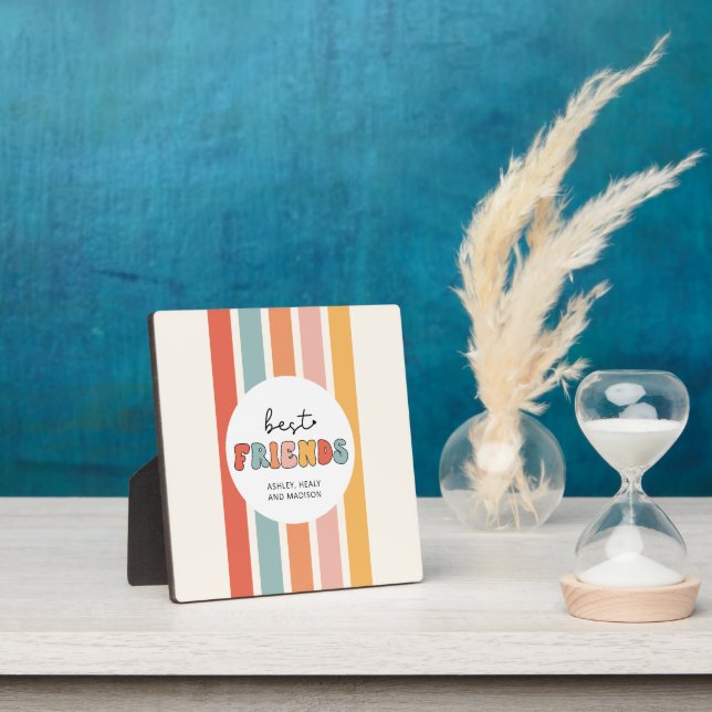 Custom Retro Best Friends Beste Freundinnen Niedli Fotoplatte (InSitu)