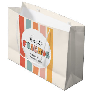Custom Retro Best Friends Beste Freundinnen Niedli Große Geschenktüte