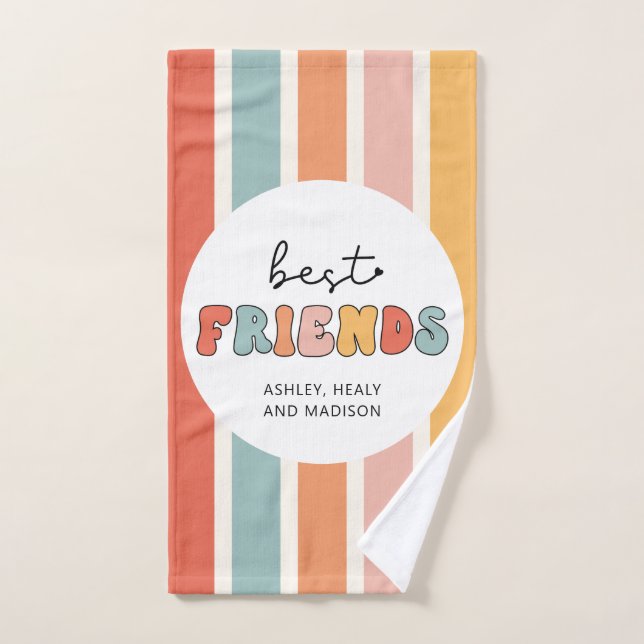 Custom Retro Best Friends Beste Freundinnen Niedli Handtuch (Handtuch)