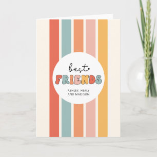 Custom Retro Best Friends Beste Freundinnen Niedli Karte
