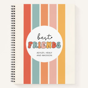 Custom Retro Best Friends Beste Freundinnen Niedli Notizbuch