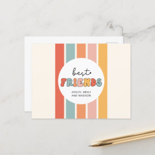 Custom Retro Best Friends Beste Freundinnen Niedli Postkarte