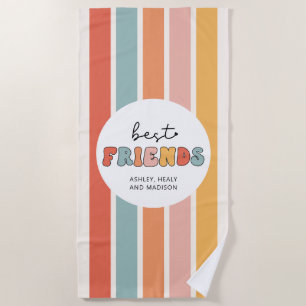 Custom Retro Best Friends Beste Freundinnen Niedli Strandtuch