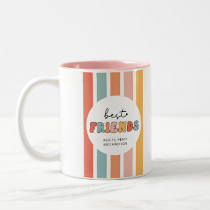 Custom Retro Best Friends Beste Freundinnen Niedli Zweifarbige Tasse