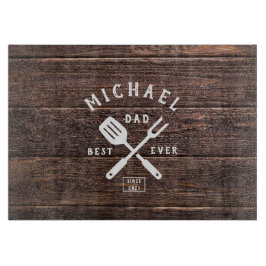 Custom Retro BEST VATER je rustikale Dunkelholzdru Schneidebrett