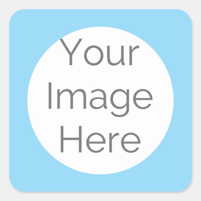 Custom Retro Blue Frame one Photo Square Sticker (Vorderseite)