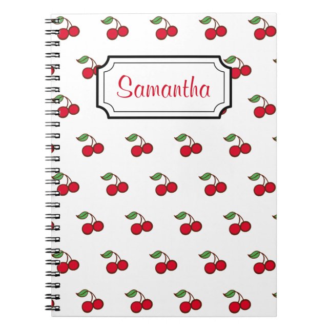 Custom Retro Cherry Küche Rezept Notebook Geschenk Notizblock (Vorderseite)