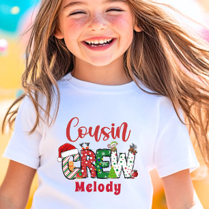 Custom Retro Cousin Crew Weihnachten Doodle T - Sh T-Shirt