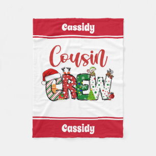Custom Retro Cousin Crew Weihnachten Fleecedecke