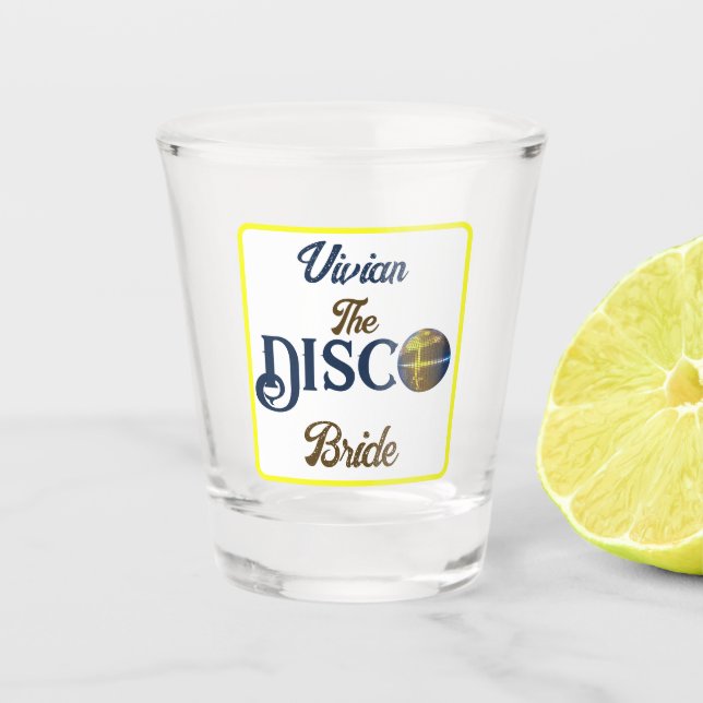 Custom Retro Disco Junggeselinnen-Abschied Disco Schnapsglas (Vorderseite)