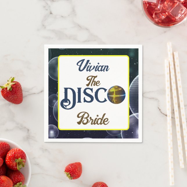Custom Retro Disco Junggeselinnen-Abschied Disco Serviette (Beispiel)