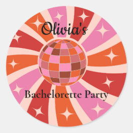 Custom Retro Disco Junggeselinnen-Abschied Runder Aufkleber