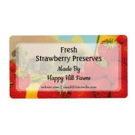 Custom Retro Erdbeeren Farm Art Canning Labels