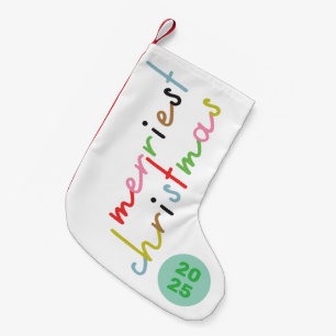 Custom Retro farbenfrohe fröhliche Weihnachten Kleiner Weihnachtsstrumpf