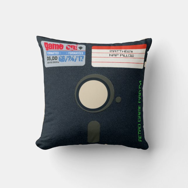 Custom Retro Game Birthday Pillow Diskette 5.25 Kissen (Vorderseite)