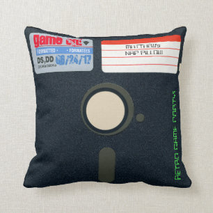 Custom Retro Game Birthday Pillow Diskette 5.25 Kissen